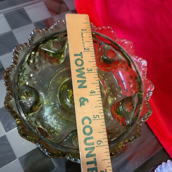 Fenton Hobnail Green Glass Candle Stick Holder Holds 6 Candles main image 4
